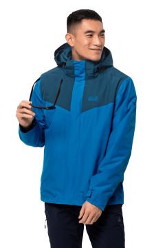 Jack Wolfskin Arland 3IN1 Men's Outdoor Jacket Blue Pacific