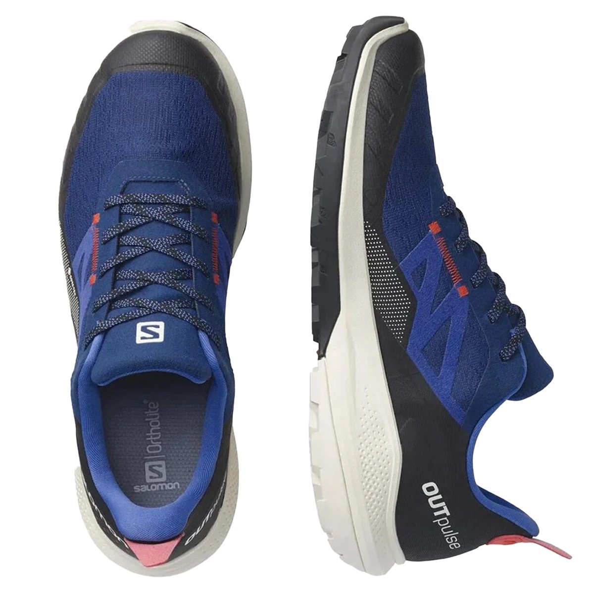 Salomon OUTpulse Gore-Tex Erkek Outdoor Ayakkabı Estate Blue/Vanilla Ice/Poppy - 46